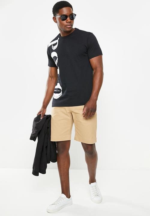 POLO - Men pjc mongezi paint logo tee - black