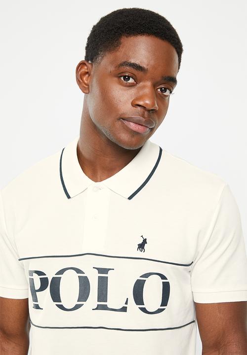 POLO - Men jacquard logo golfer - white