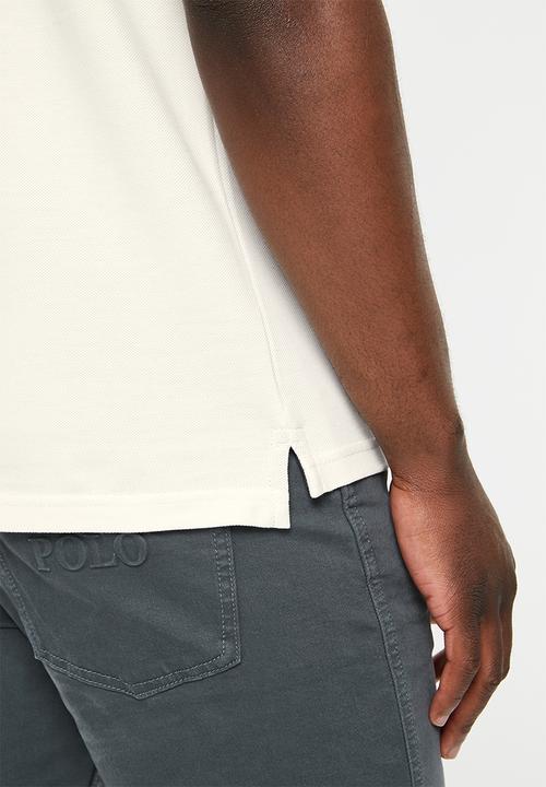POLO - Men jacquard logo golfer - white