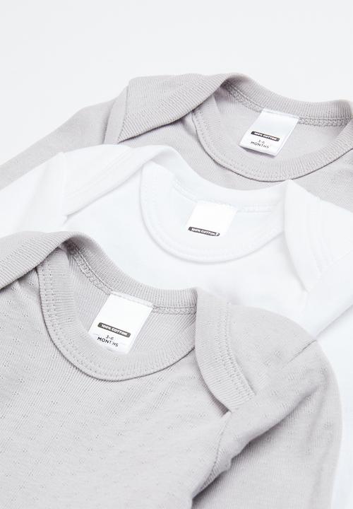 Superbalist - 3 pack long sleeve vests - grey/white