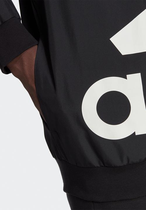 adidas Performance - Aeroready essentials giant logo woven windbreaker - black & white