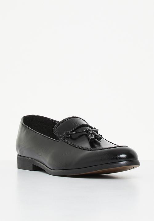 PC - Ant burnish tassle leather - black