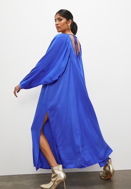 Superbalist - Statement sleeve kaftan dress with scoop back - royal