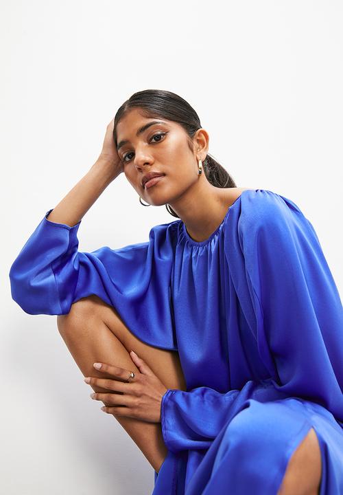 Superbalist - Statement sleeve kaftan dress with scoop back - royal