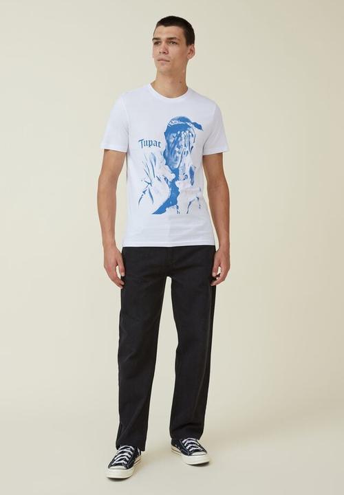 Cotton On - Tbar collab icon T-shirt - lcn bra white/tupac 