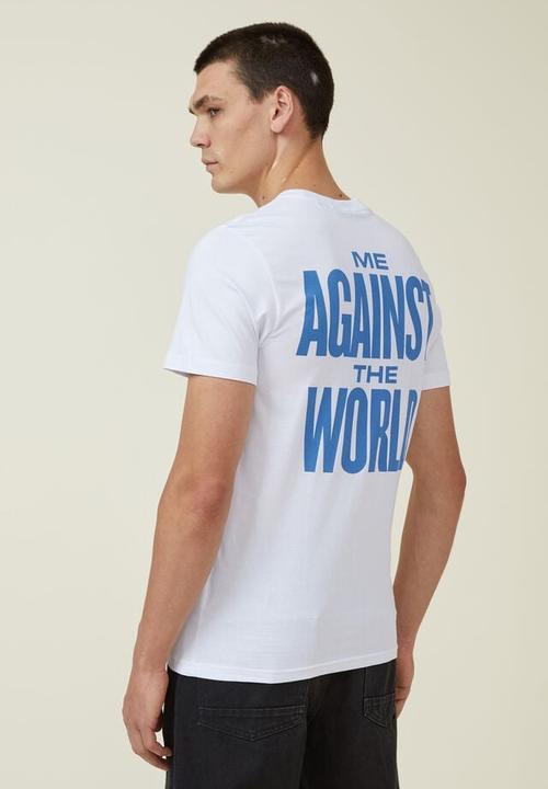 Cotton On - Tbar collab icon T-shirt - lcn bra white/tupac 