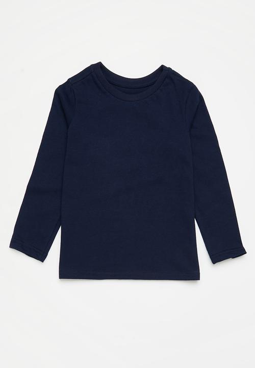 Superbalist - 3 pack plain long sleeve tee - navy/blue/white