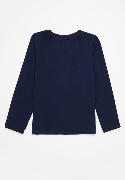 Superbalist - Girls 3 pk plain long sleeve tees - lilac/navy/light blue