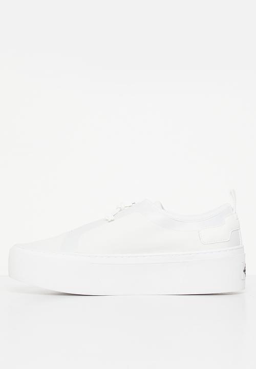 Calvin Klein - Vulcanized flatform + zip - white/offwhite