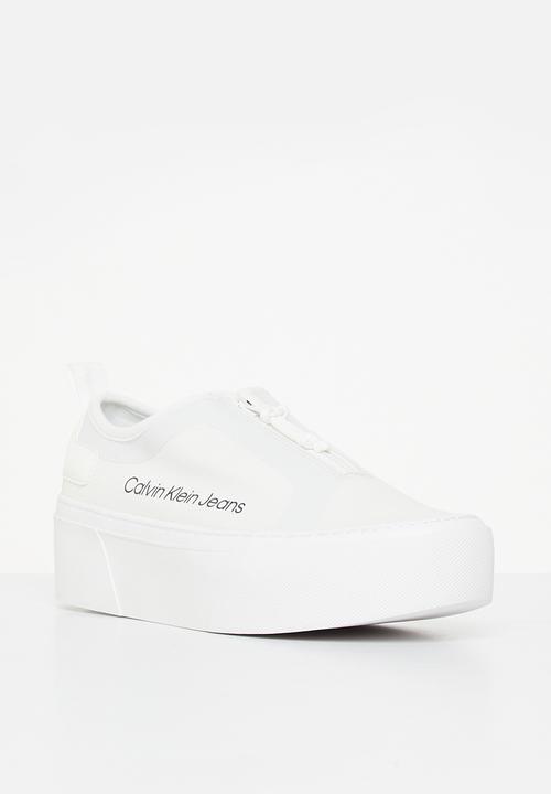 Calvin Klein - Vulcanized flatform + zip - white/offwhite