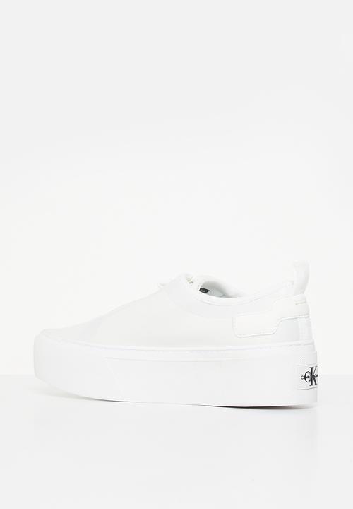 Calvin Klein - Vulcanized flatform + zip - white/offwhite