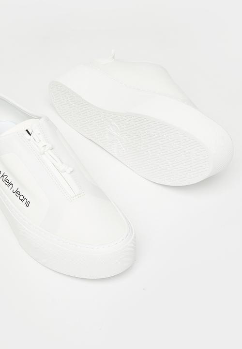 Calvin Klein - Vulcanized flatform + zip - white/offwhite