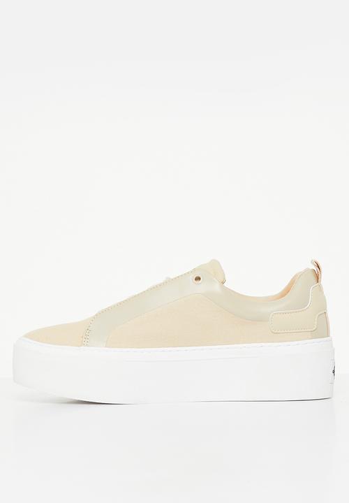 Calvin Klein - Vulcanized flatform + laceup - tuscan beige/pink blush