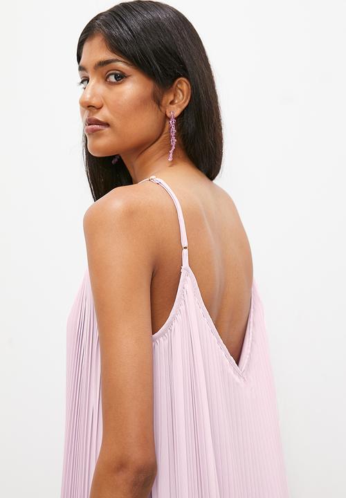 VELVET - Cami pleated trapeze maxi dress - lavender fog