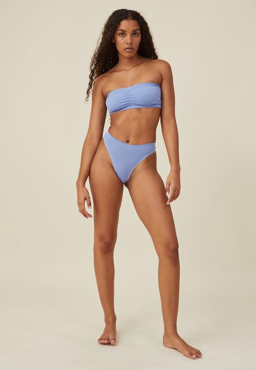 Cotton On - Seamless gathered padded bandeau - hydrangea pointelle