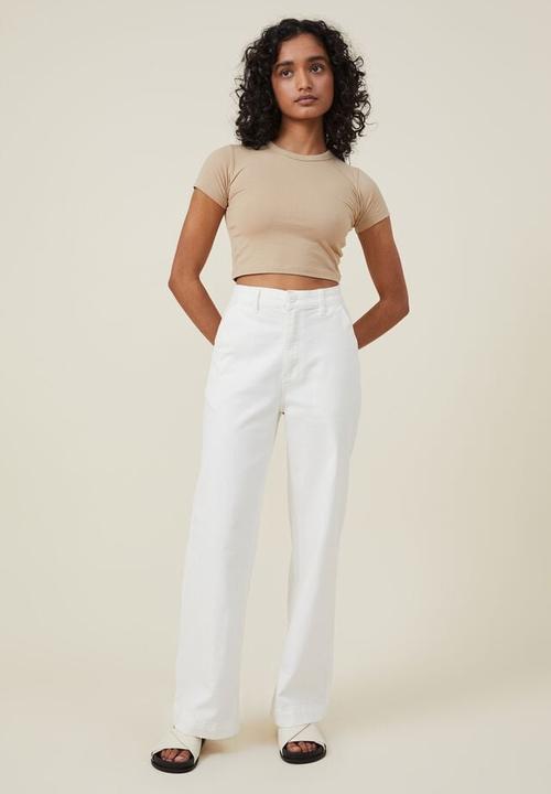 Cotton On - Carter wide leg pant - cream