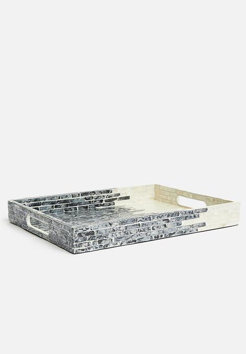 Sixth Floor - Aurora drinks tray - black & white 