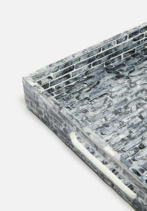Sixth Floor - Aurora drinks tray - black & white 