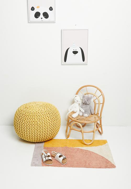 Sixth Floor - Kuku woven ottoman - mustard