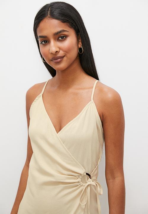 VELVET - Strappy wrap dress - neutral
