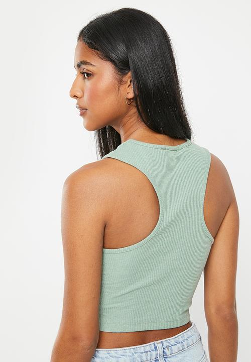 Trendyol - High neck crop top - mint