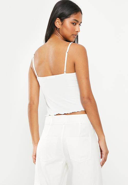 Vero Moda - Jill singlet crop top - snow white