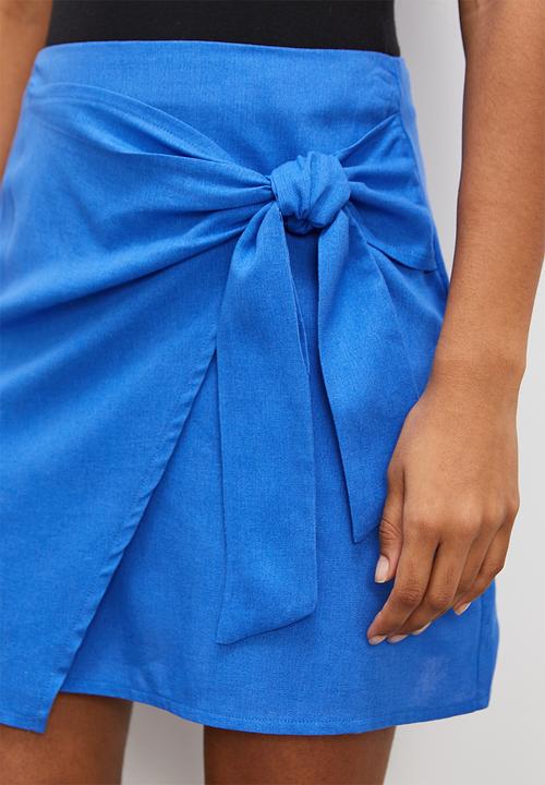 VELVET - Co ord line blend mini sarong - mid blue