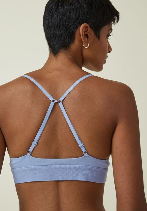 Cotton On - Organic cotton scoop bralette - hydrangea