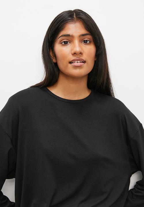 Superbalist - Long sleeve knit top & pant set - black