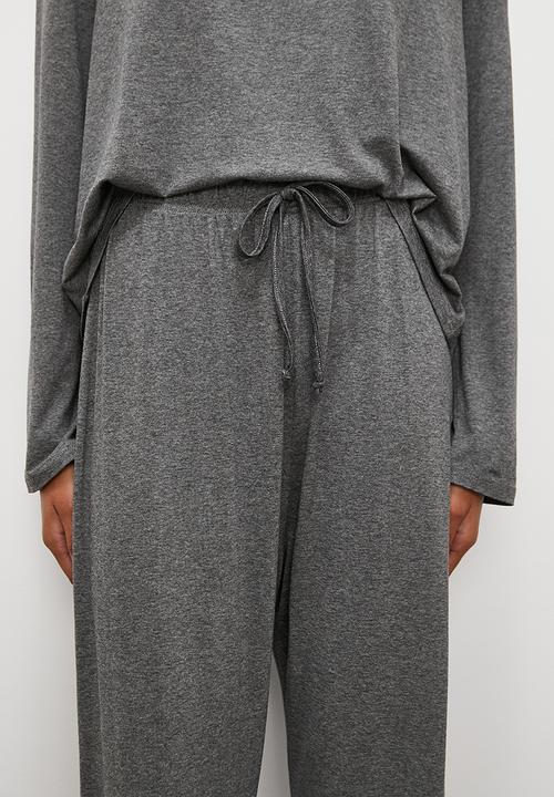 Superbalist - Long sleeve knit top & pant set - charc mel