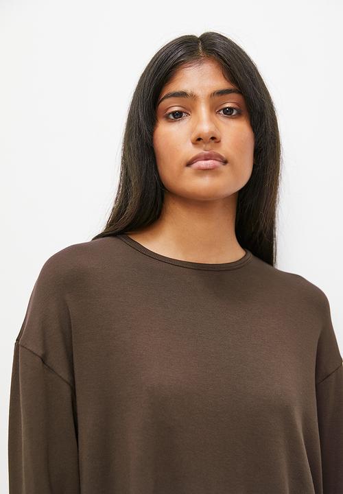 Superbalist - Long sleeve knit top & pant set - choc