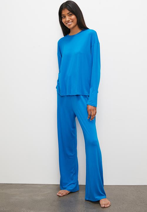 Superbalist - Long sleeve knit top & pant set - blue