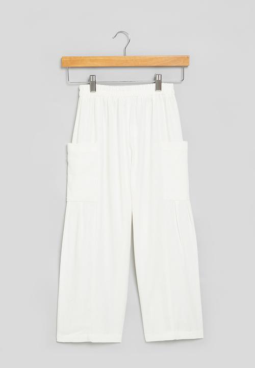 Superbalist - Wide leg pant - white