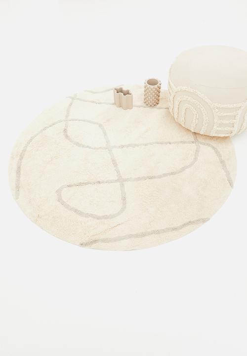 Sixth Floor - Linear tufted round rug - natural
