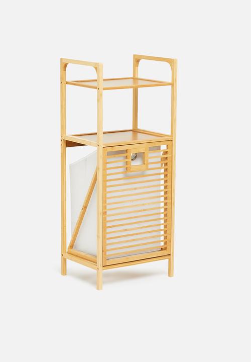 Bathroom Solutions - Laundry bathroom rack - white & natural