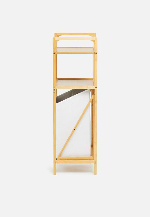 Bathroom Solutions - Laundry bathroom rack - white & natural