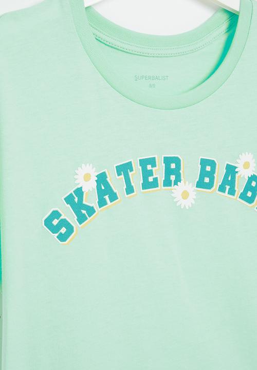 Superbalist - Boxy graphic tee - light aqua