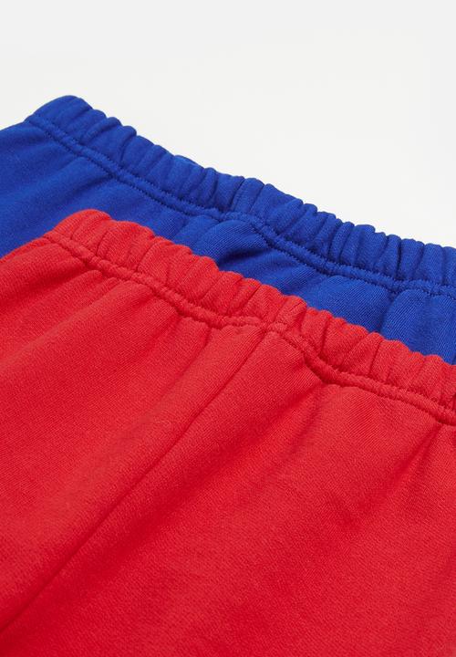 Superbalist - 2 Pack plain track pants red/grey melange