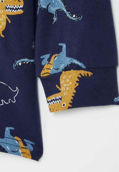 Pop Candy - Dino long sleeve golfer - navy