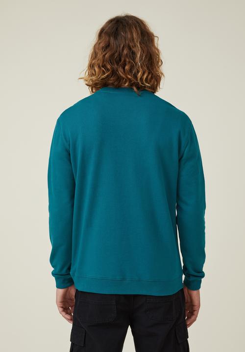 Cotton On - Graphic crew fleece - emerald/city of angels