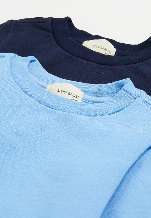 Superbalist - 2 pack plain sweatshirt - navy/light blue