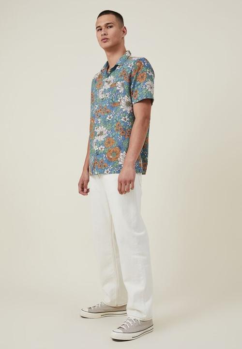 Cotton On - Riviera short sleeve shirt - blue floral