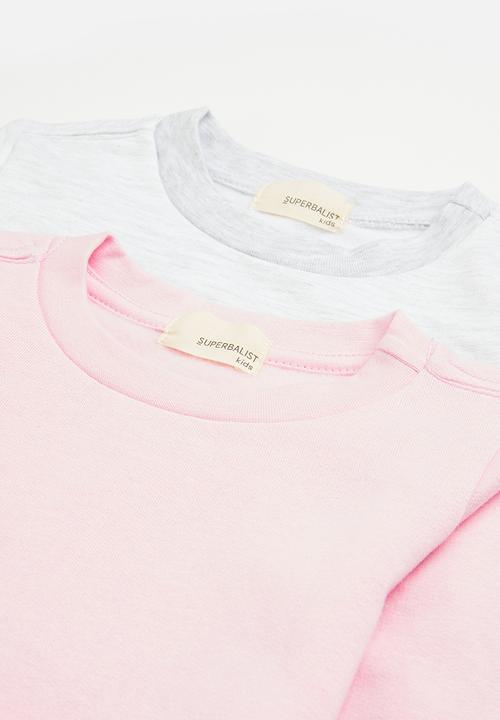 Superbalist - 2 pack plain sweatshirt - pink/ice melange