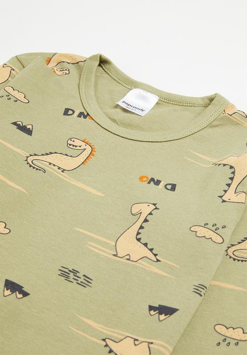 Pop Candy - Boys dino pj set - fatigue