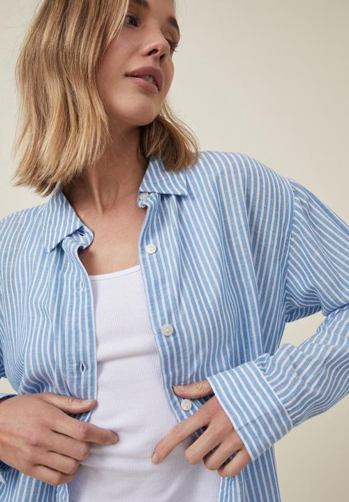 Cotton On - Arley stripe shirt - blue/white stripe