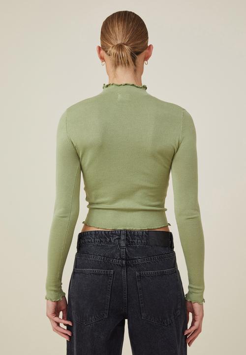 Cotton On - Long sleeve mock neck - safari green