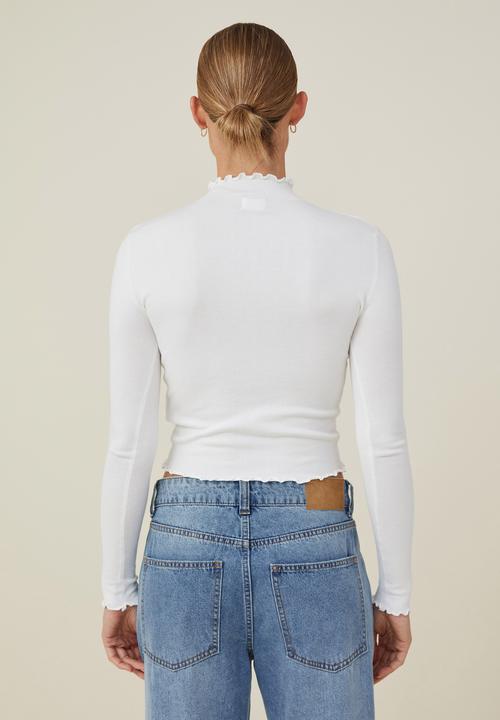 Cotton On -  Long sleeve mock neck - brightest white