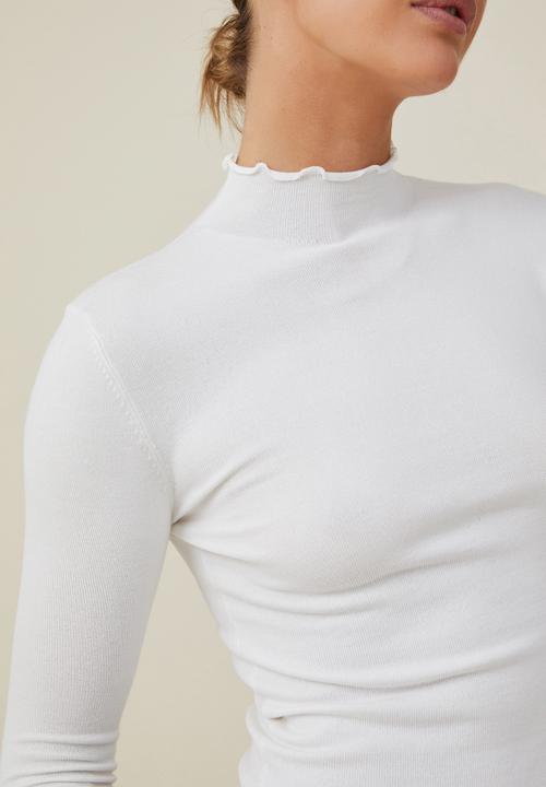 Cotton On -  Long sleeve mock neck - brightest white