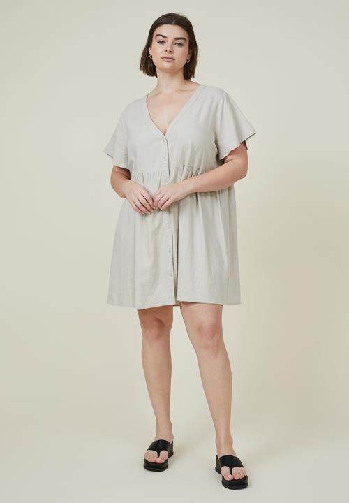 Cotton On - Curve woven mini dress - fawn