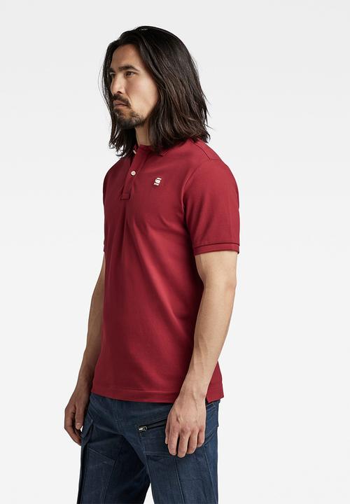 G-STAR - Dunda slim polo short sleeve - chateaux red